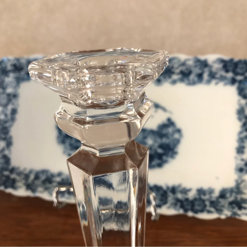 Two Crystal/Glass Candle Holders.